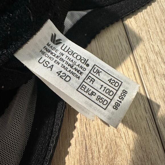 Wacoal Retro Chic Full Figure Underwire Bra 42D Black White - Picture 9 of 9